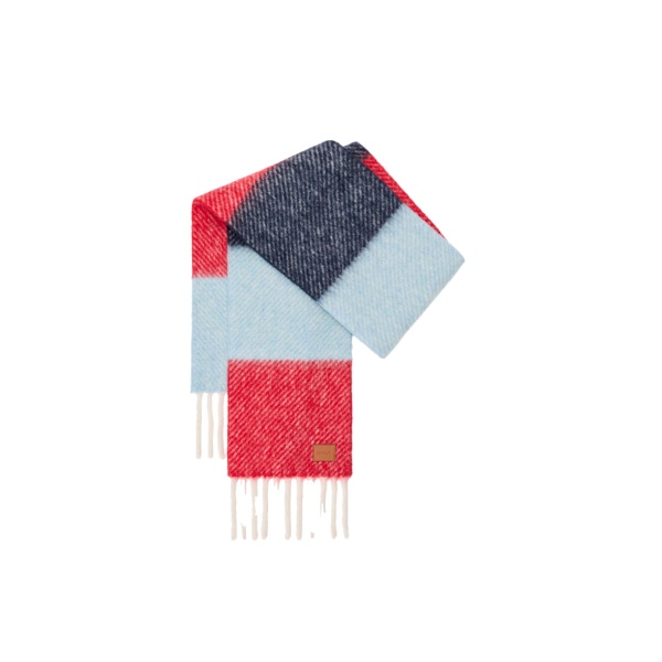 Loewe Scarf in Alpaca and Wool Blend, Red and Blue | Accessories | Luxury Shoes 