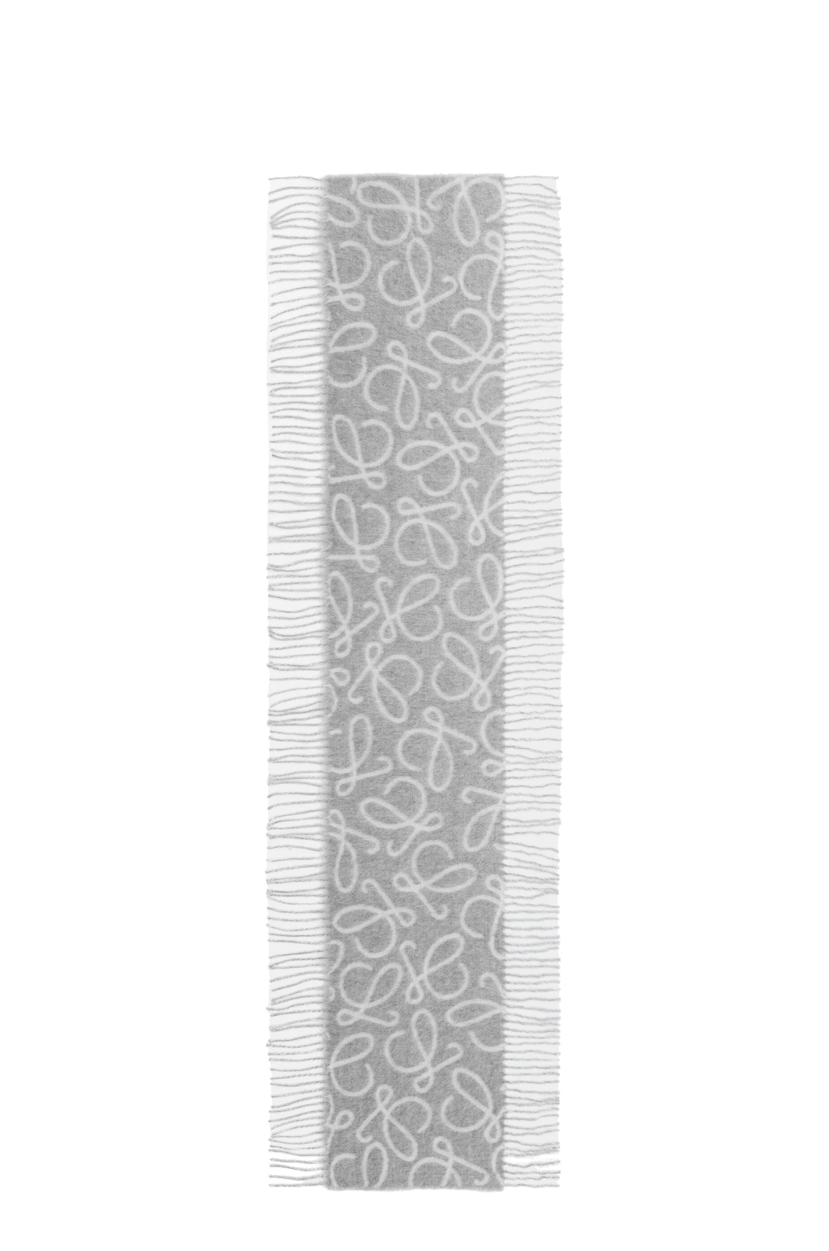 Loewe Scarf in Alpaca and Wool, Light Grey and White | Accessories | Luxury Shoes Loewe Scarf in Alpaca and Wool, Light Grey and White | Accessories | Luxury Shoes