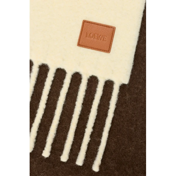 Scarf in Alpaca and Wool, Yellow and Brown - Image 3