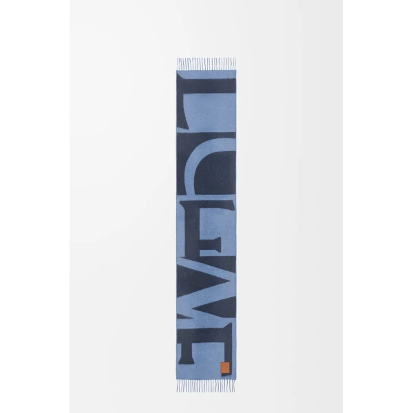 Scarf in Cashmere, Blue and Dark Blue - Image 2