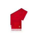 Loewe Scarf in Cashmere, Red and Dark Red | Accessories | Luxury Shoes 
