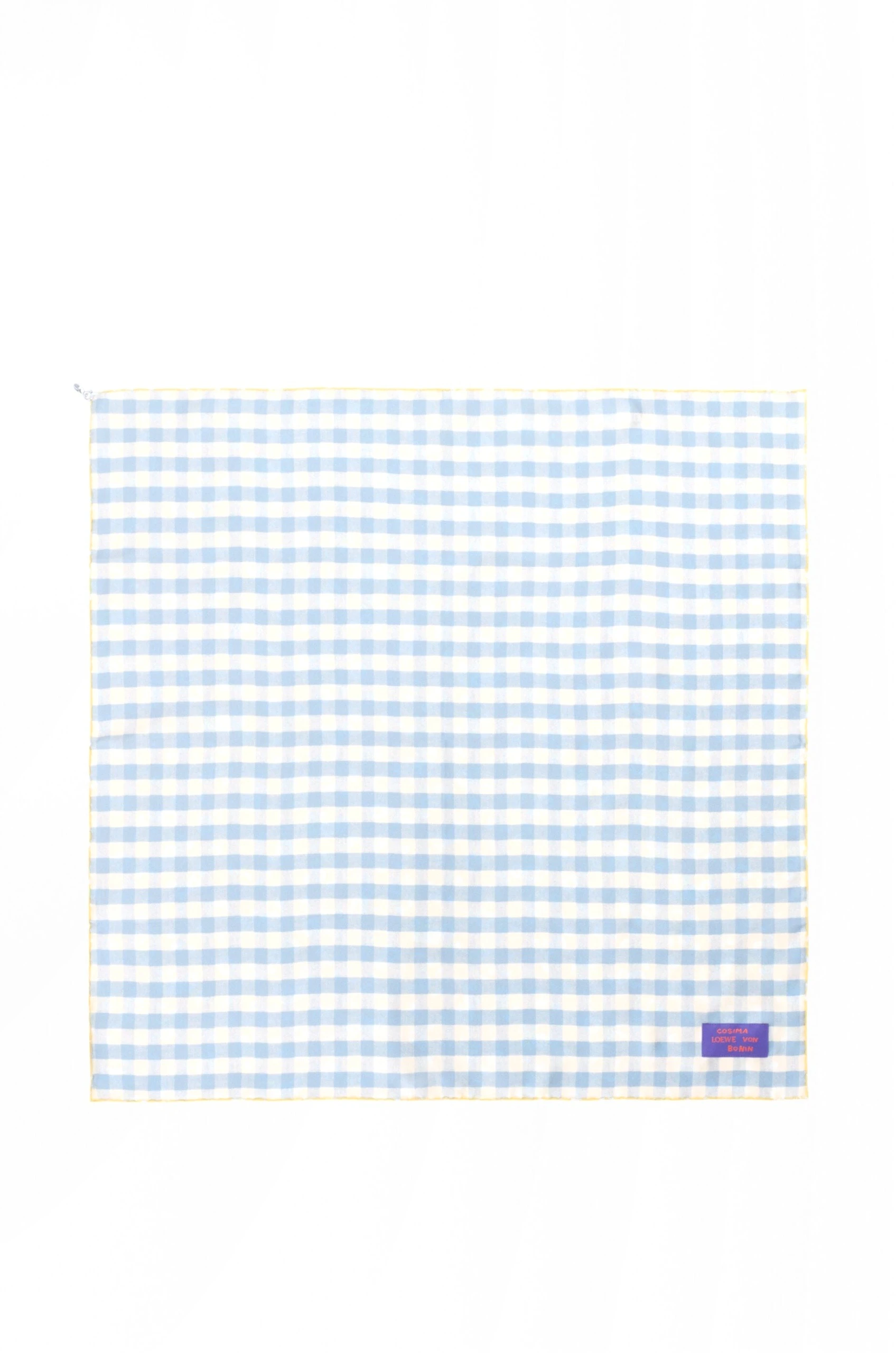 Loewe Scarf in Silk, Light Blue and Yellow | Accessories | Luxury Shoes Loewe Scarf in Silk, Light Blue and Yellow | Accessories | Luxury Shoes