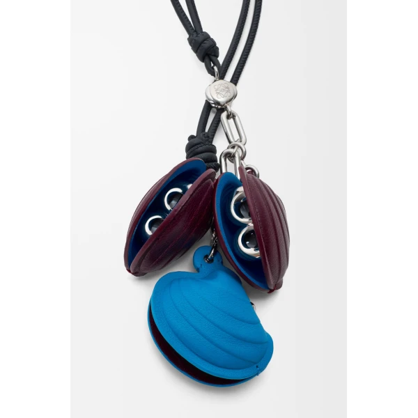 Shell Charm in Calfskin, Blue and Red - Image 2