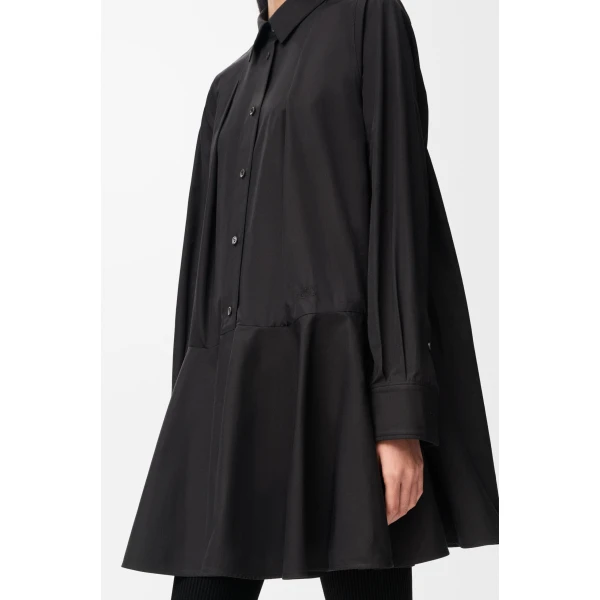 Shirt Dress in Cotton, Black - Image 4