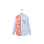 Loewe Shirt in Cotton, Light Blue and Orange | Tops | Luxury Shoes 