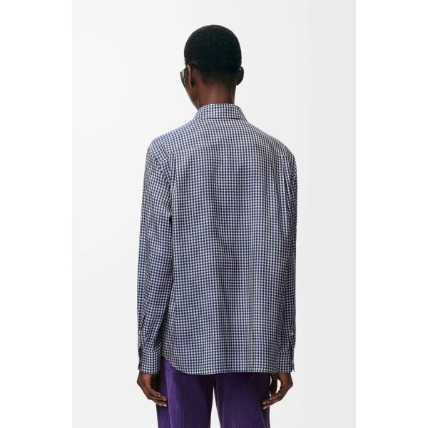 Shirt in Silk, Blue and White - Image 4