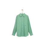 Loewe Shirt in Silk, Green and White | Tops | Luxury Shoes 