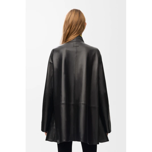 Short Coat in Nappa Lambskin, Black - Image 4