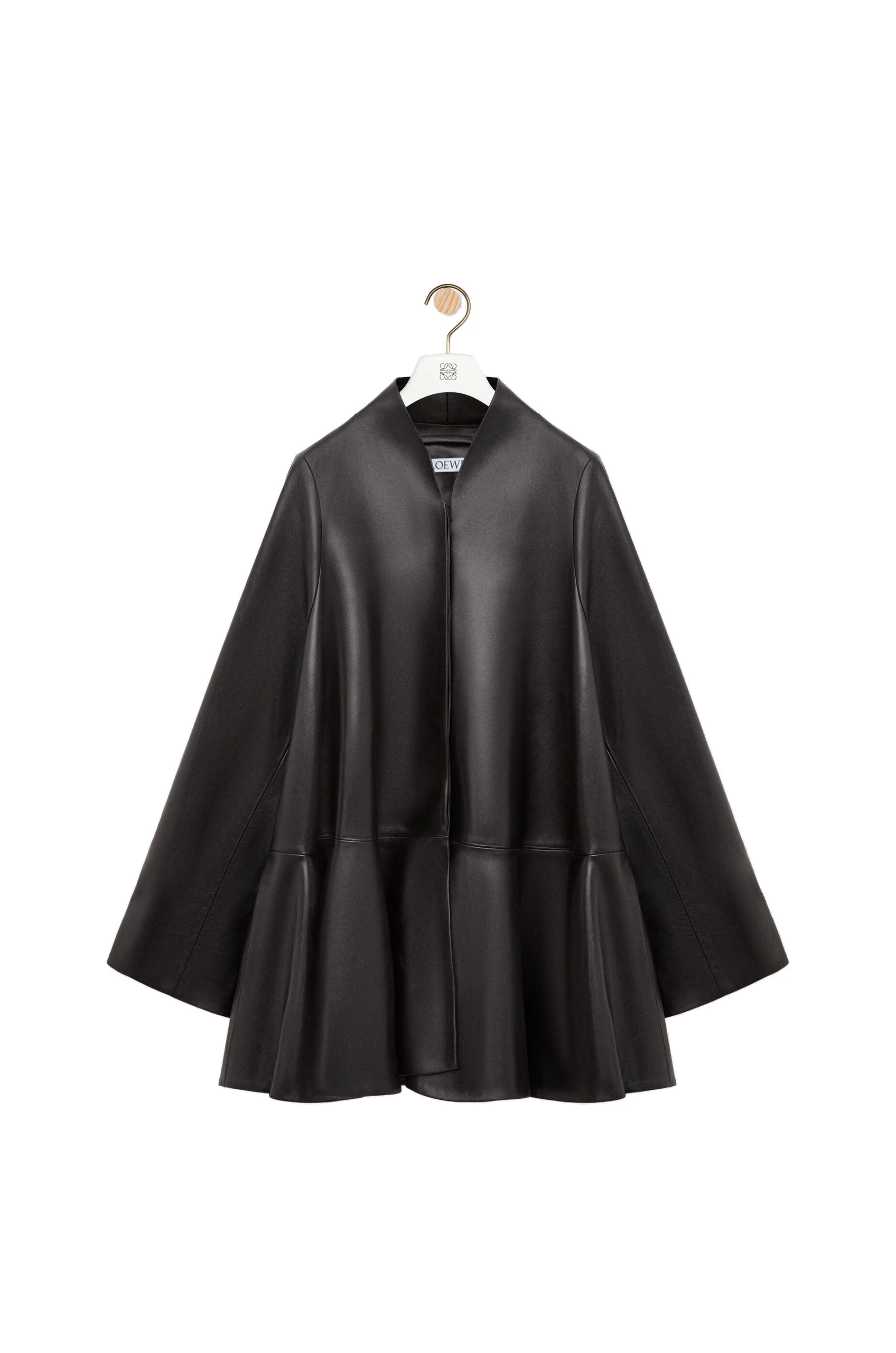 Loewe Short Coat in Nappa Lambskin, Black | Coats | Luxury Shoes Loewe Short Coat in Nappa Lambskin, Black | Coats | Luxury Shoes