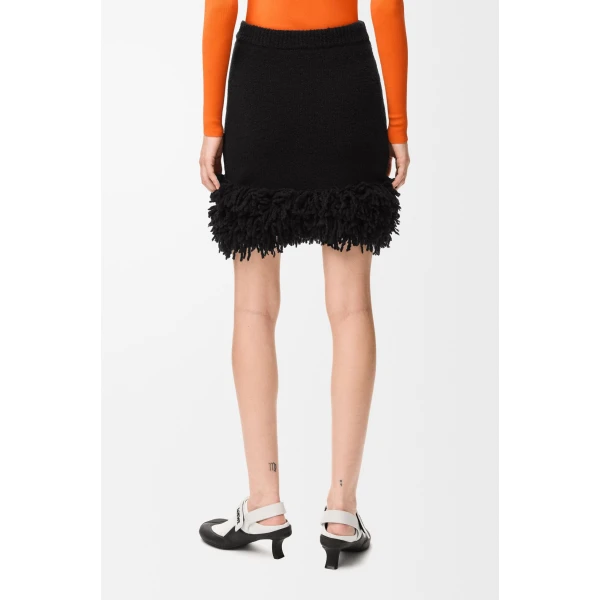 Skirt in Wool Blend, Black - Image 4