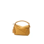 Loewe Small Featherlight Puzzle Bag in Suede, Ochre | Bags | Luxury Shoes 