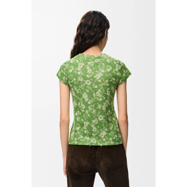 Small Fit T-Shirt in Cotton, Green - Image 4