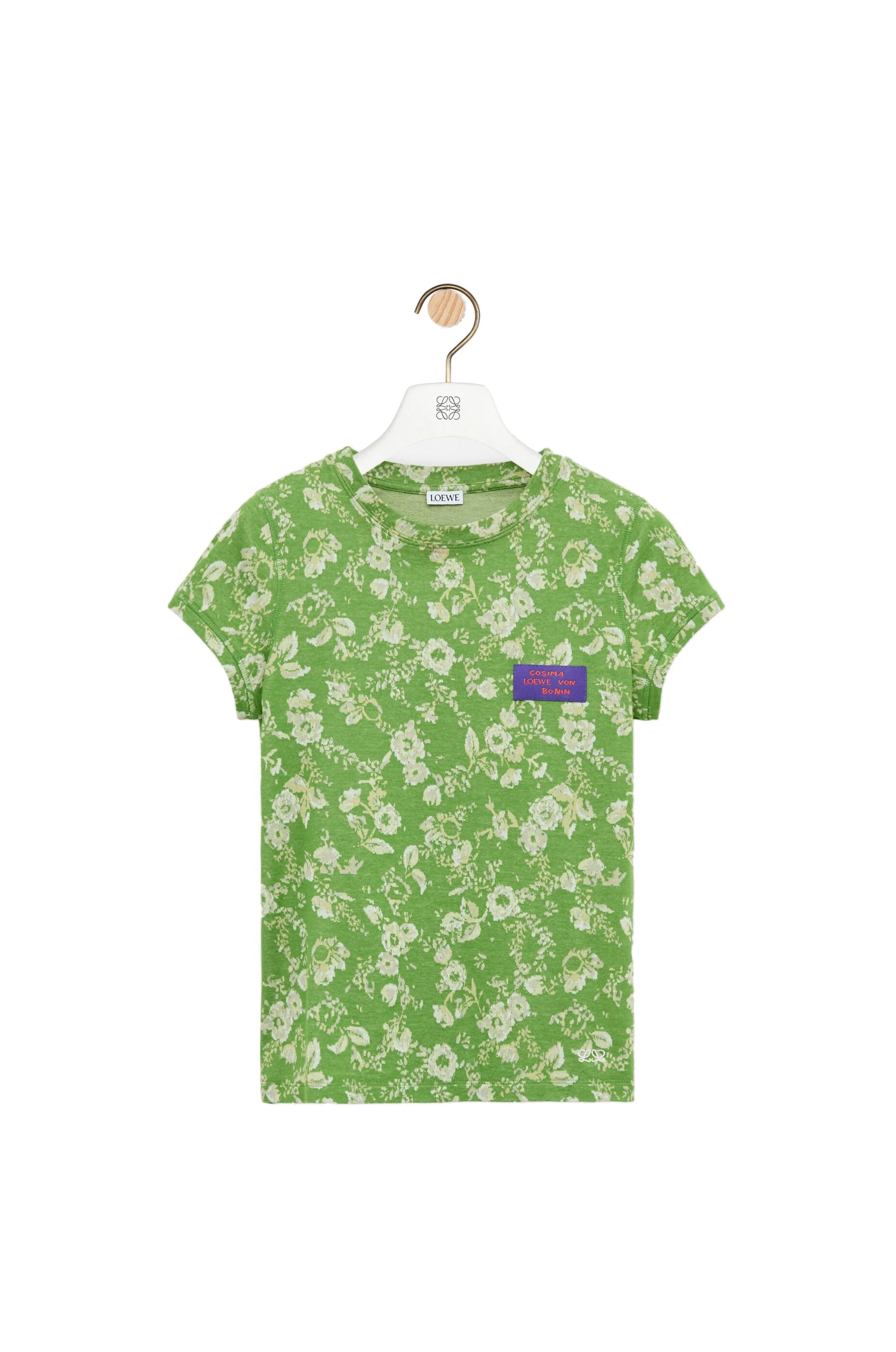 Loewe Small Fit T-Shirt in Cotton, Green | Tops | Luxury Shoes Loewe Small Fit T-Shirt in Cotton, Green | Tops | Luxury Shoes