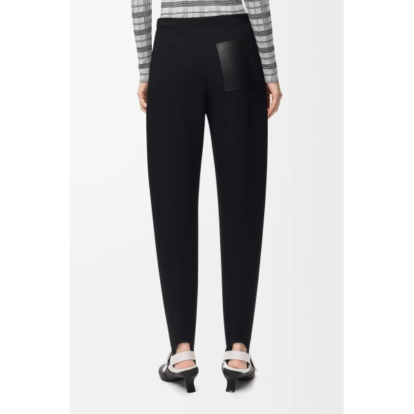 Stirrup Trousers in Stretch Wool Blend, Black - Image 4
