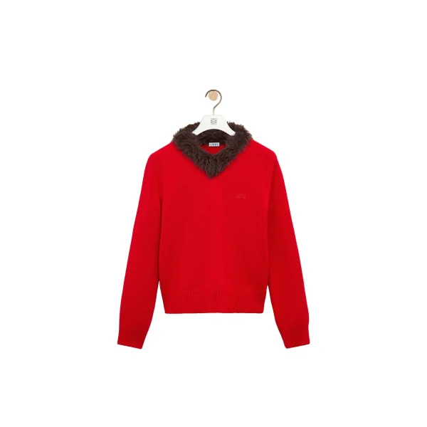 Loewe Sweater in Wool, Red | Knitwear | Luxury Shoes 