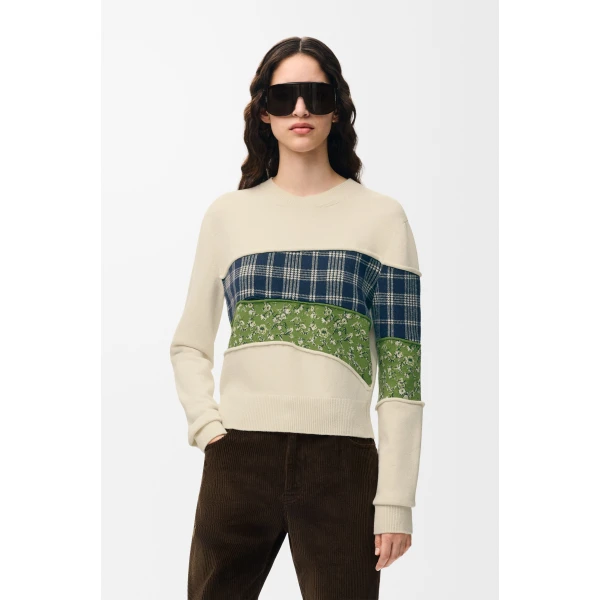 Sweater in Wool, White and Multicolour - Image 3