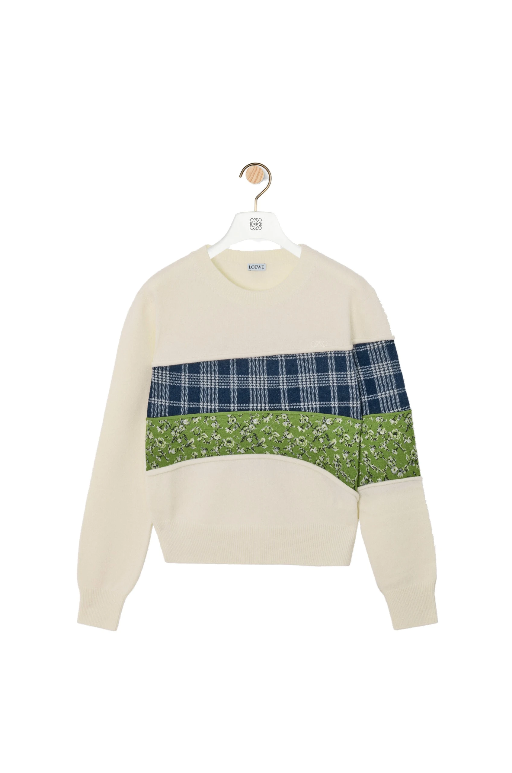Loewe Sweater in Wool, White and Multicolour | Knitwear | Luxury Shoes Loewe Sweater in Wool, White and Multicolour | Knitwear | Luxury Shoes