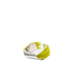 Loewe Thin Twisted Cuff in Hairy Calfskin, Silver and Lime | Jewelry | Luxury Shoes 