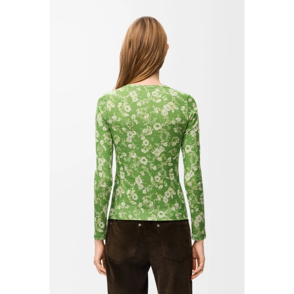 Top in Cotton, Green - Image 4
