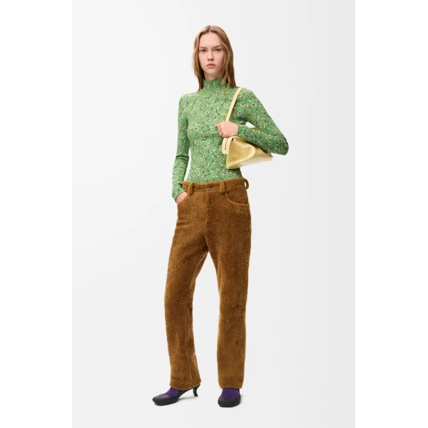 Top in Viscose Blend, Green and Multicolour - Image 2