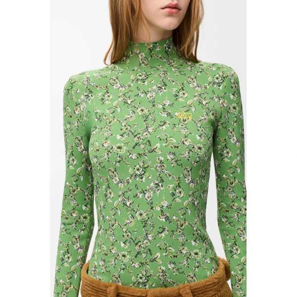 Top in Viscose Blend, Green and Multicolour - Image 5