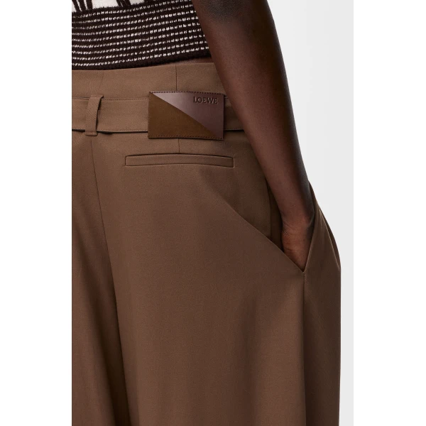 Trousers in Cotton, Brown - Image 5