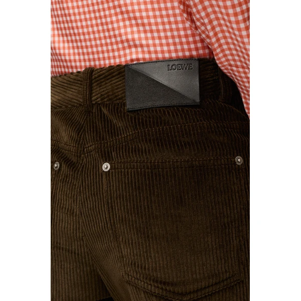 Trousers in Cotton Corduroy, Brown - Image 5