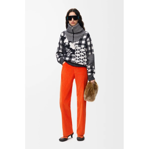 Trousers in Cotton Corduroy, Orange - Image 2