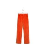 Loewe Trousers in Cotton Corduroy, Orange | Pants | Luxury Shoes 