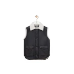 Loewe Vest in Shearling, Black | Jackets | Luxury Shoes 