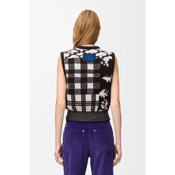Vest in Wool, Ecru and Brown - Image 4