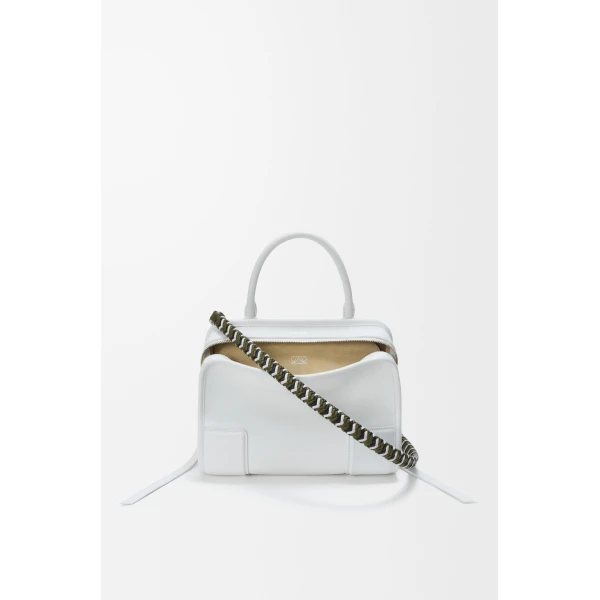 Woven Strap in Leather, Brown and White - Image 4