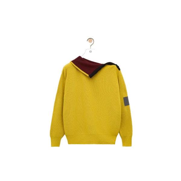 Loewe Zip-up Sweater in Wool, Olive Green | Knitwear | Luxury Shoes 