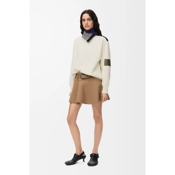 Zip-up Sweater in Wool, White - Image 2