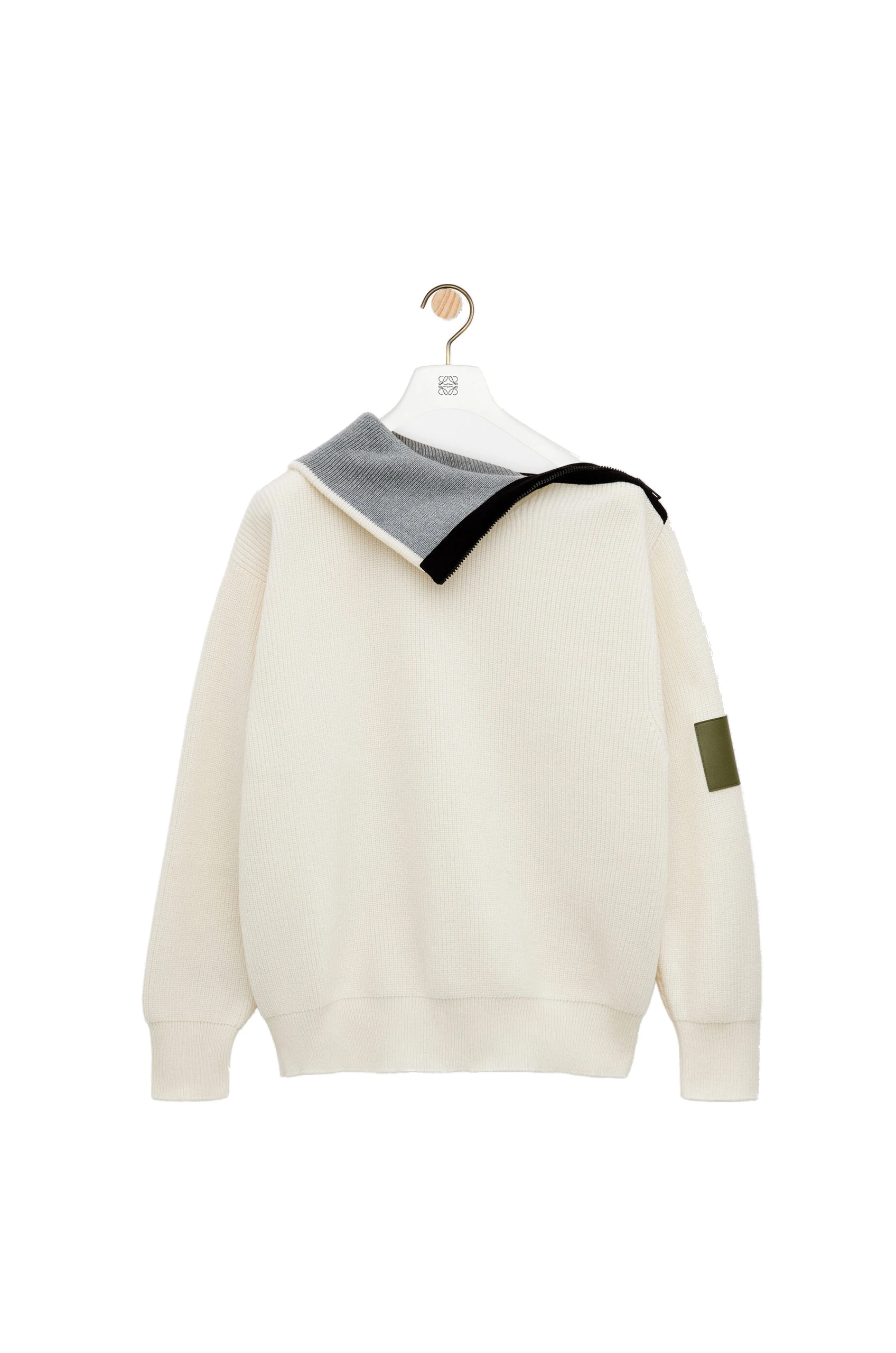 Loewe Zip-up Sweater in Wool, White | Knitwear | Luxury Shoes Loewe Zip-up Sweater in Wool, White | Knitwear | Luxury Shoes