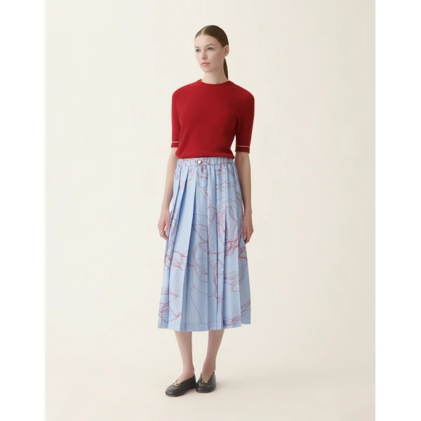 Fabiana Filippi Brushed Platinum Sweater in Red and Light Blue