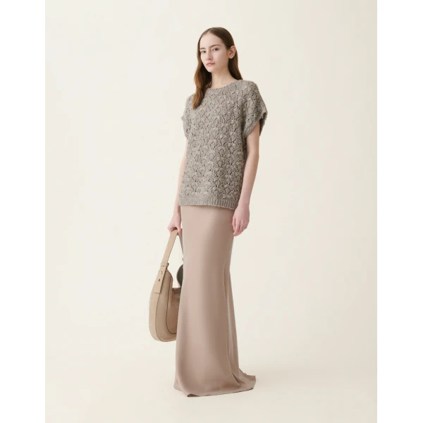 Fabiana Filippi Padded Yarn Sweater in Mocha