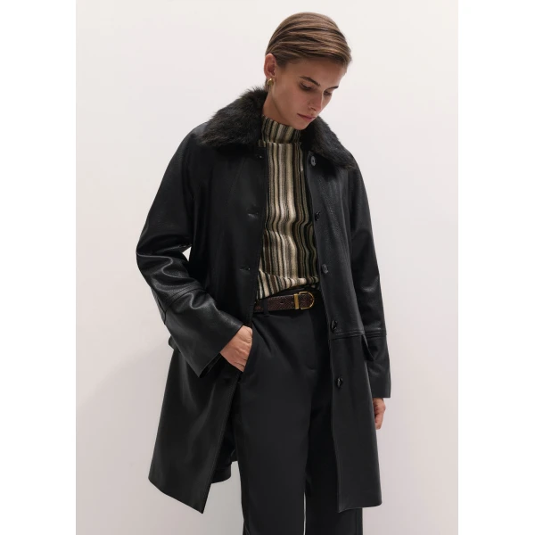 ME+EM 2-in-1 Luxe Swing Mac in Black Brown, view 2 | Coats | Luxury Shoes 