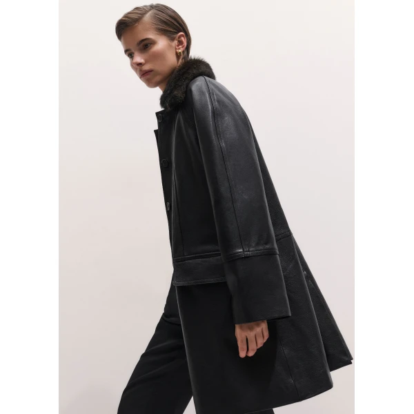ME+EM 2-in-1 Luxe Swing Mac in Black Brown, view 4 | Coats | Luxury Shoes 