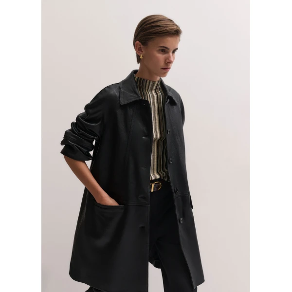 ME+EM 2-in-1 Luxe Swing Mac in Black Brown, view 5 | Coats | Luxury Shoes 