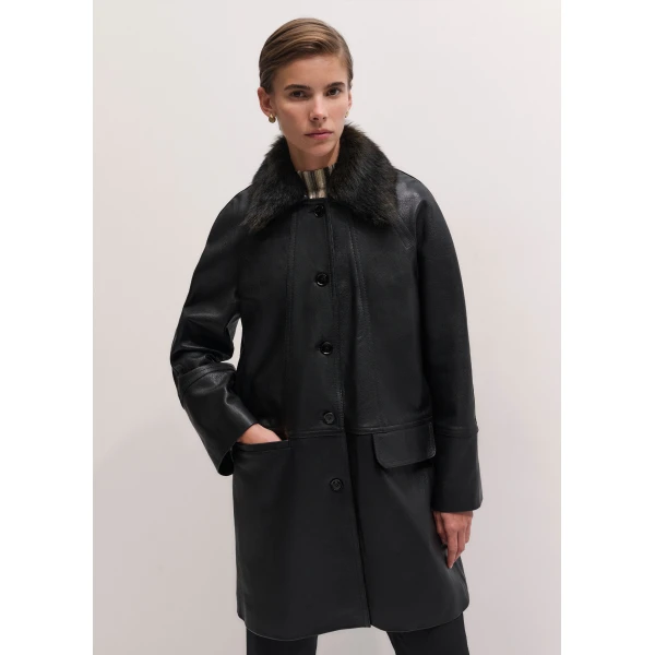 ME+EM 2-in-1 Luxe Swing Mac in Black Brown, view 6 | Coats | Luxury Shoes 