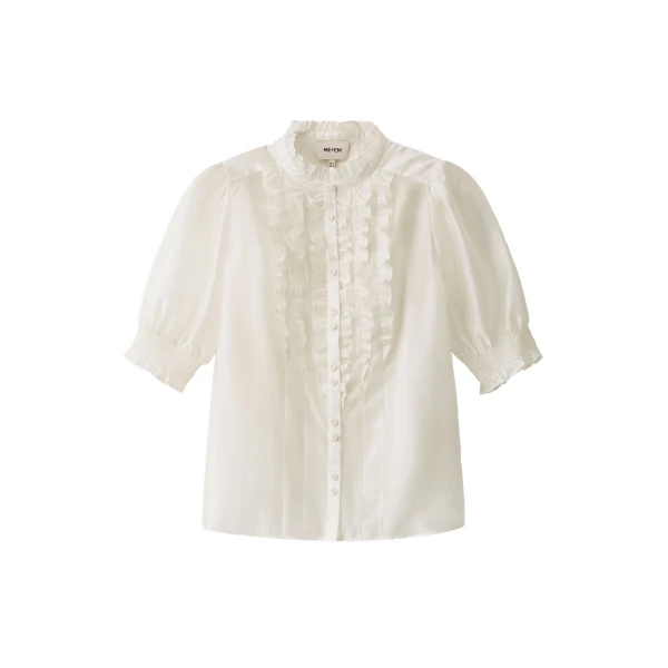 ME+EM 2-in-1 Ruffle Blouse in Cream