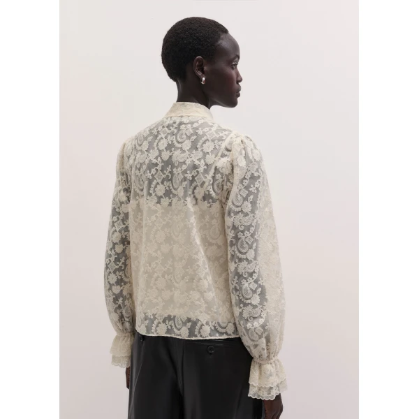 ME+EM 2-in-1 Ruffle Blouse in Light Cream