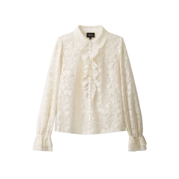 ME+EM 2-in-1 Ruffle Blouse in Light Cream