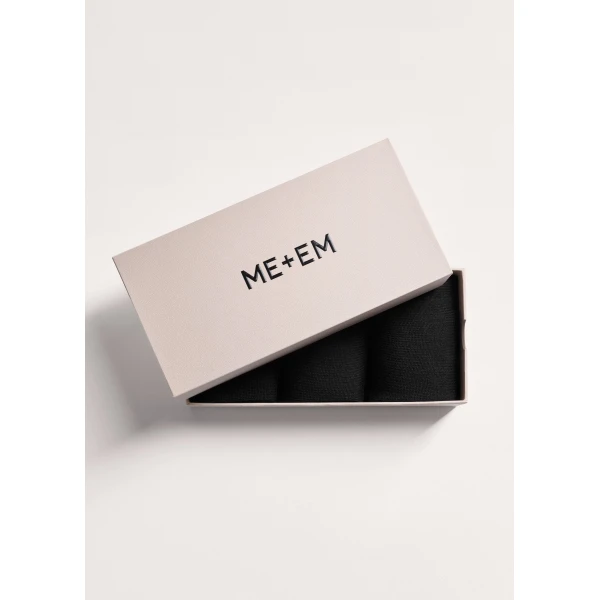 ME+EM 3-Pack Everyday Sock in Black