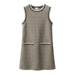 ME+EM A-Line Knit Mini Dress in Black Multi | Mini Dresses | Luxury Shoes 
