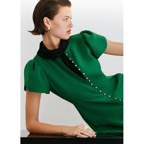 ME+EM A-Line Maxi Dress in Eden Green