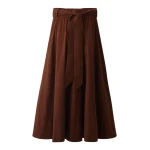 ME+EM A-Line Maxi Skirt in Deep Pecan Brown
