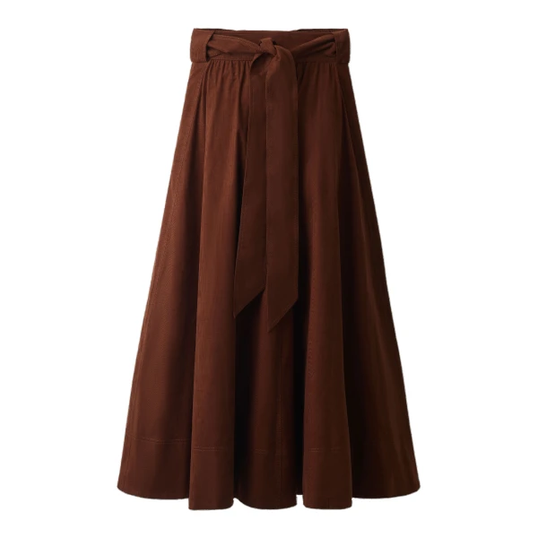 ME+EM A-Line Maxi Skirt in Deep Pecan Brown