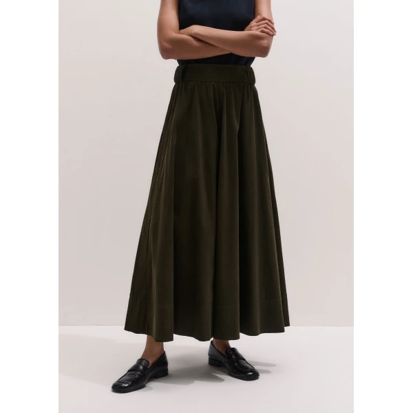 ME+EM A-Line Maxi Skirt in Rich Olive Green